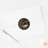 Eid Mubarak Hemelse Harmonie: Geometrische Crescen Ronde Sticker (Envelop)