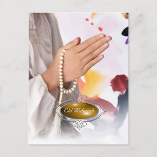 Eid Mubarak / Hidjab Meisje Vakantiekaart Feestdagenkaart