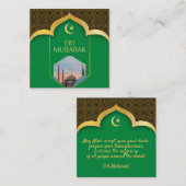 Eid Mubarak in Green Background Notitiekaartje (Voorkant / Achterkant)