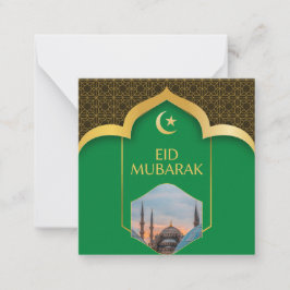 Eid Mubarak in Green Background Notitiekaartje