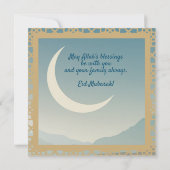 Eid Mubarak in Light Blue Background Kaart (Achterkant)