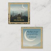 Eid Mubarak in Light Blue Background Notitiekaartje (Voorkant / Achterkant)