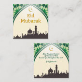 Eid Mubarak in Light Yellow Background Notitiekaartje (Voorkant / Achterkant)