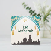 Eid Mubarak in witte achtergrond Kaart (Staand voorkant)
