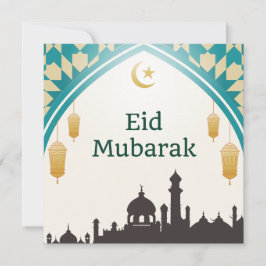 Eid Mubarak in witte achtergrond Kaart