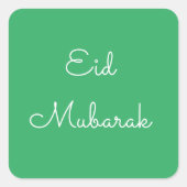 Eid Mubarak in zee groen Vierkante Sticker (Voorkant)