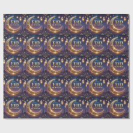 Eid Mubarak Islamic celebration Gold And navy Cadeaupapier