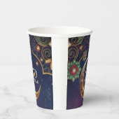 Eid Mubarak Islamic celebration Gold And navy Papieren Bekers (Rechts)