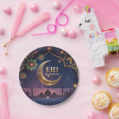 Eid Mubarak Islamic celebration Gold And navy Papieren Bordje (Feest)