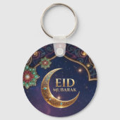 Eid Mubarak Islamic celebration Gold And navy Sleutelhanger (Voorkant)