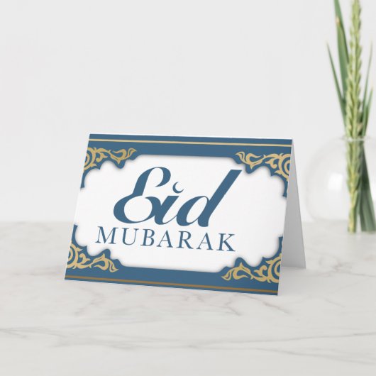Eid Mubarak // Islamic Celebration Greetings Card Kaart (Voorkant)
