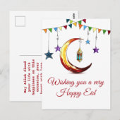 Eid Mubarak Islamic Crescent Briefkaart (Voorkant / Achterkant)