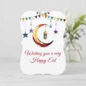 Eid Mubarak Islamic Crescent Feestdagenkaart (Staand voorkant)