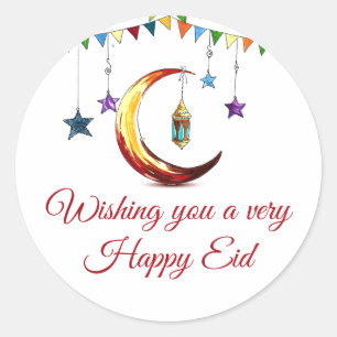 Eid Mubarak Islamic Crescent Ronde Sticker
