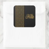 Eid Mubarak Islamic geometric Gold Patroon Square Vierkante Sticker (Tas)
