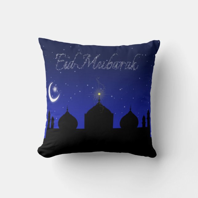 Eid Mubarak - Islamic Greeting Pillow Kussen (Voorkant)