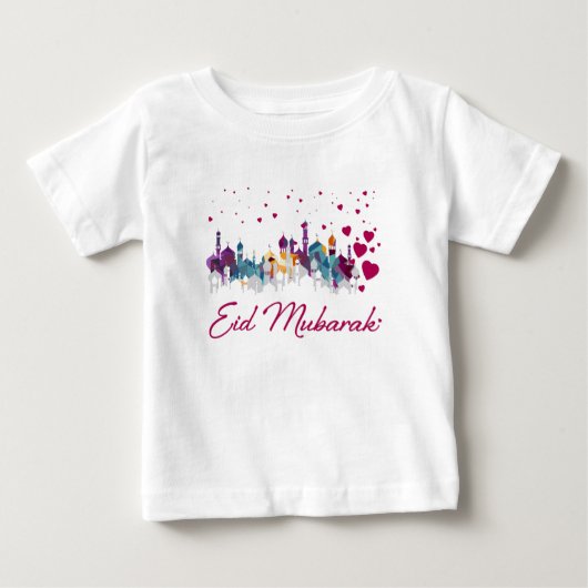 Eid Mubarak Islamic Happy City Infants T-Shirt (Voorkant)