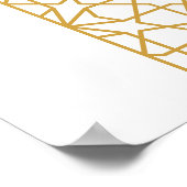 Eid Mubarak Islamitisch geometrisch goudpatroon Poster (Hoek)