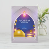 Eid Mubarak | Islamitische decoratieve deur en pil Kaart (Staand voorkant)