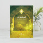 Eid Mubarak | Islamitische decoratieve poort grung Kaart (Staand voorkant)