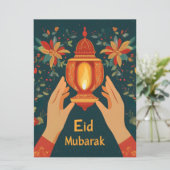 Eid Mubarak islamitische feestdag Feestdagenkaart (Staand voorkant)