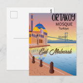 Eid mubarak islamitische feestkaarten briefkaart (Voorkant / Achterkant)