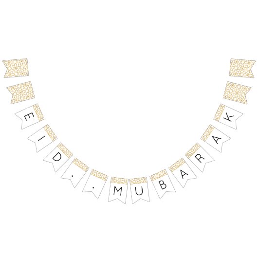 Eid Mubarak Islamitische geometrische goudversieri Vlaggetjes (Alle)