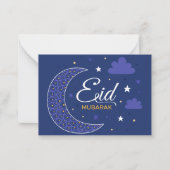 Eid Mubarak Islamitische Halvemaan Notitiekaartje (Voorkant)
