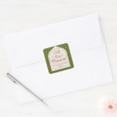 Eid Mubarak Islamitische Vakantie Elegant Groen en Vierkante Sticker (Envelop)