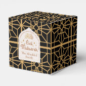 Eid Mubarak Islamitische Vakantie Elegant Zwart en Bedankdoosjes (Achterkant)