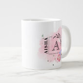 Eid Mubarak Jumbo Coffee Mok - Bloemen Waterverf (Voorkant rechts)