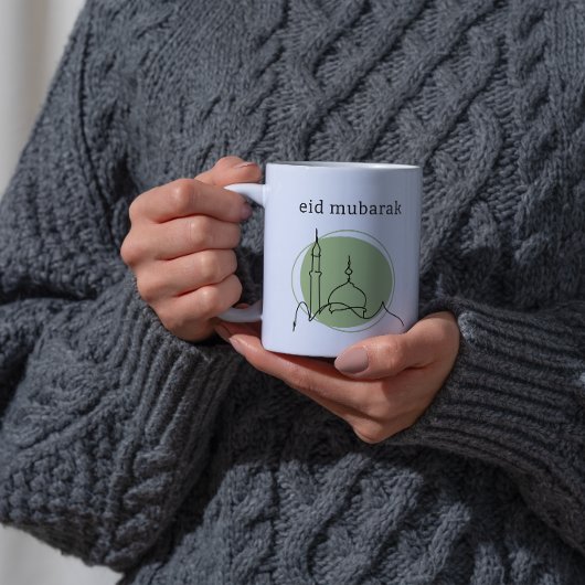 Eid Mubarak Jumbo Coffee Mok - Moskee Line Art