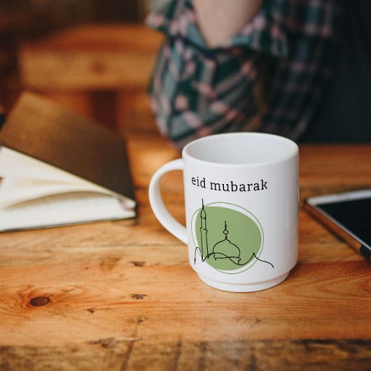 Eid Mubarak Jumbo Coffee Mok - Moskee Line Art