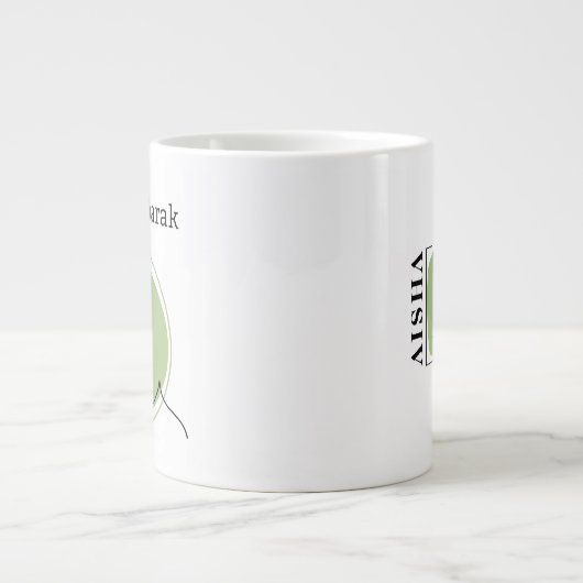 Eid Mubarak Jumbo Coffee Mok - Moskee Line Art (Voorkant)