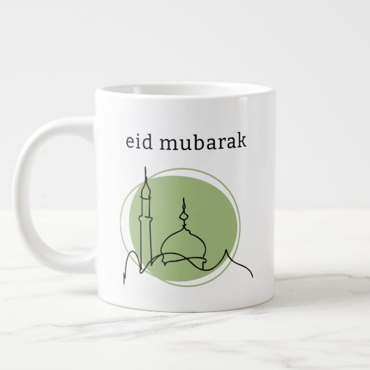 Eid Mubarak Jumbo Coffee Mok - Moskee Line Art (Links)
