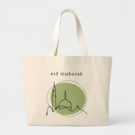 Eid Mubarak Jumbo Tote | Moderne Moskee Salie Groe Grote Tote Bag