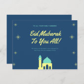 Eid mubarak-kaart briefkaart (Voorkant / Achterkant)