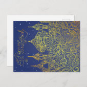 Eid mubarak kaart met hand tekening silhouet (Voorkant / Achterkant)