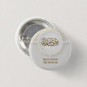 Eid Mubarak Kaart met Masjid Ronde Button 3,2 Cm (Voorkant /achterkant)