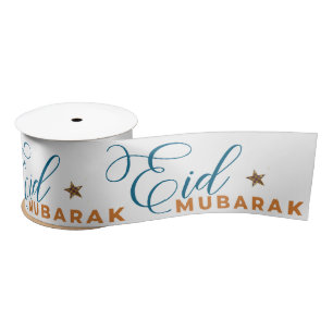Eid Mubarak Kalligrafie Maan Islamitisch Satijnen Lint