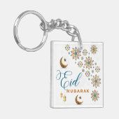 Eid Mubarak Kalligrafie Maan Moslim Viering Sleutelhanger (Voorkant Links)