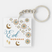 Eid Mubarak Kalligrafie Maan Moslim Viering Sleutelhanger (Achterkant)