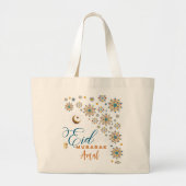 Eid Mubarak Kalligrafie Moslim Viering Grote Tote Bag (Voorkant)