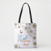 Eid Mubarak Kalligrafie Viering Moslim Tote Bag (Voorkant)