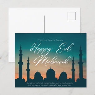 Eid mubarak kareem Islam arabische moskee Briefkaart