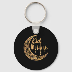 Eid Mubarak Kareem Islamitische Vasten Kinder Vrou Sleutelhanger