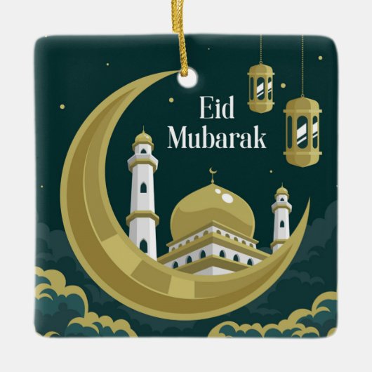 Eid Mubarak Keramisch Ornament (Voorkant)