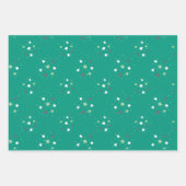 Eid Mubarak Kinder Green Star Hearts Pattern Quote Inpakpapier Vel (Voorkant 3)