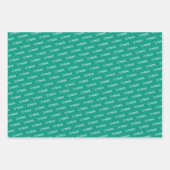 Eid Mubarak Kinder Green Star Hearts Pattern Quote Inpakpapier Vel (Voorkant)