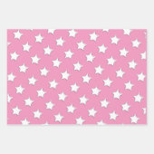 Eid Mubarak Kinder Pink Grey Star Stippen Pattern Inpakpapier Vel (Voorkant 3)